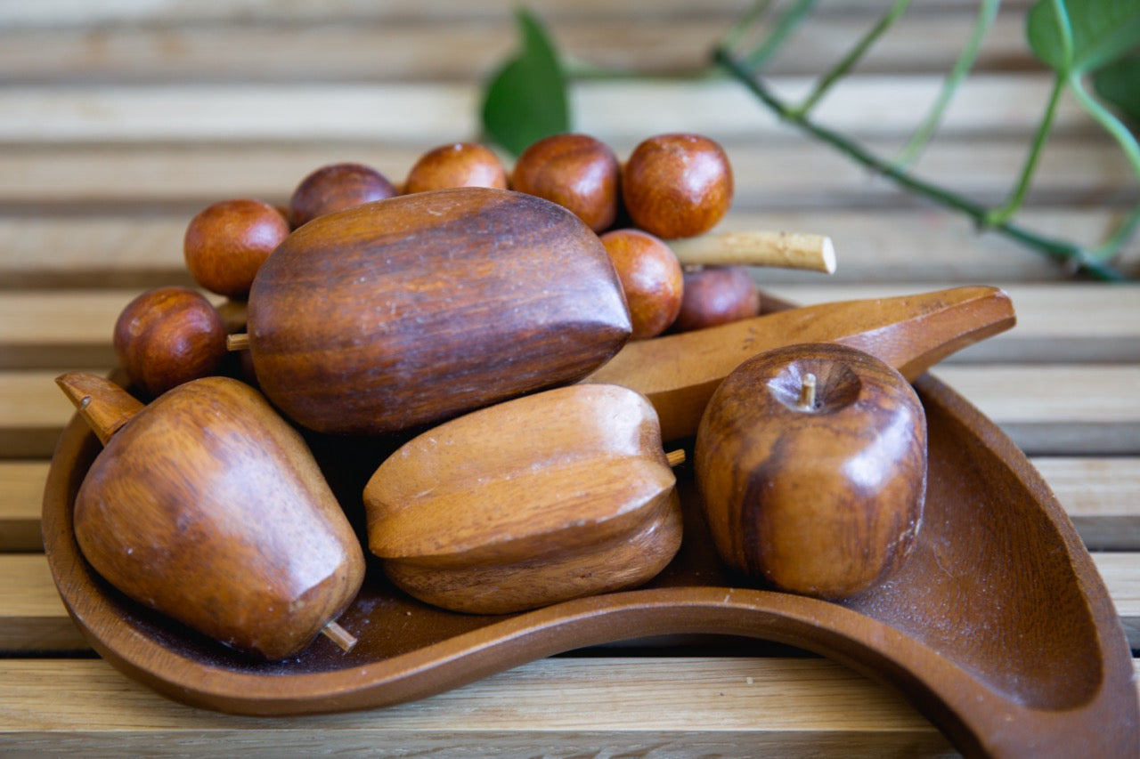 wooden fruit + tray