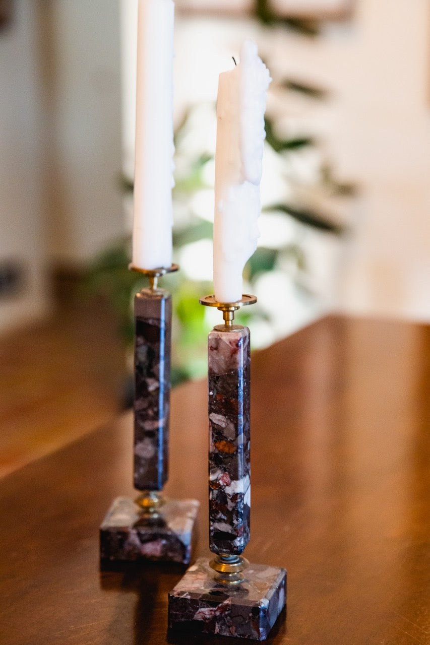 marble candle sticks