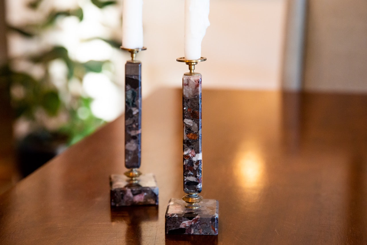 marble candle sticks