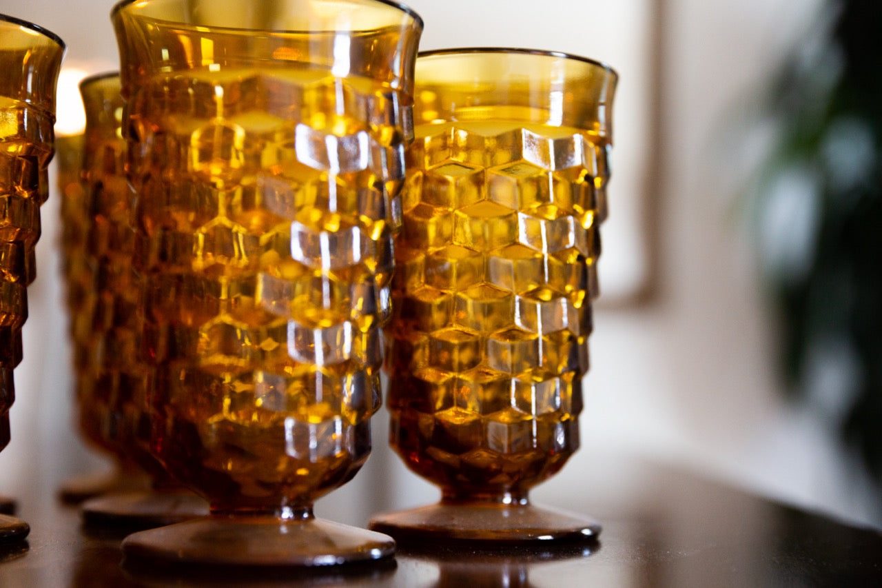 amber drinking glasses