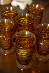 amber drinking glasses